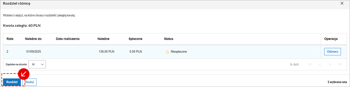 Ekran wysyłania faktury